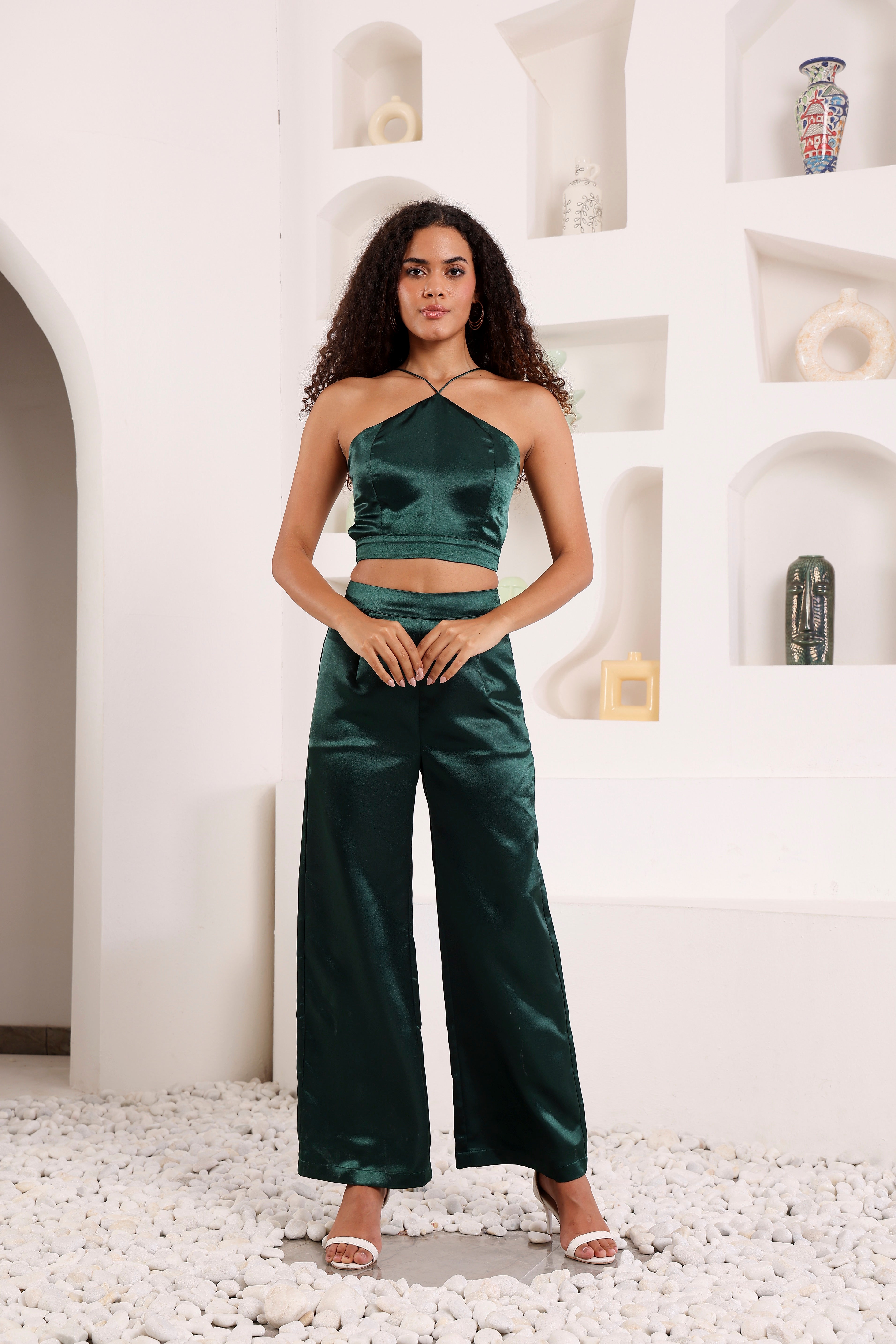 Emerald Satin Co-Ord Set