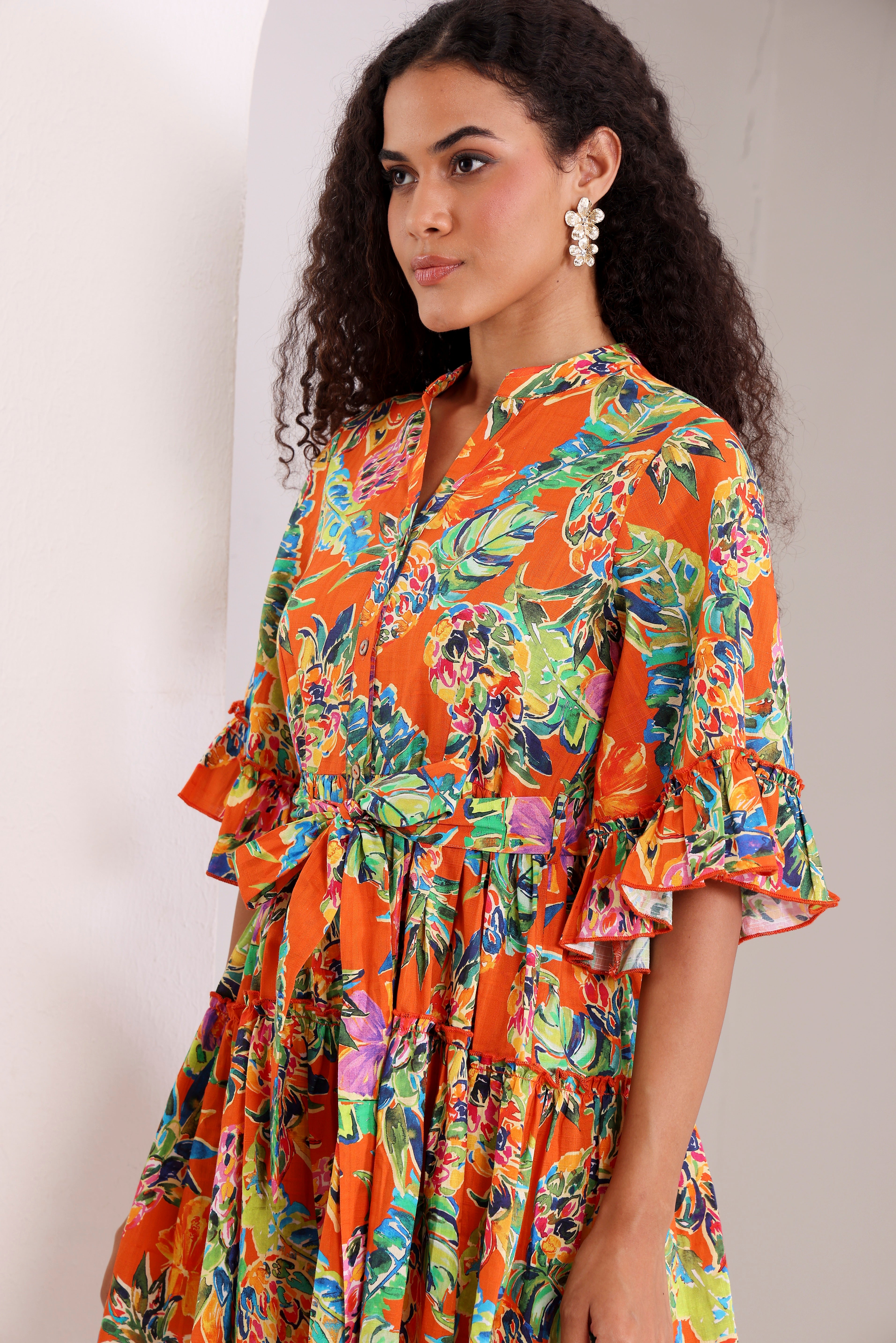 Electric Jungle Jam Sunset Mini Dress